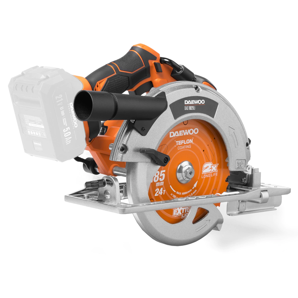 Циркулярная пила аккумуляторная бесщеточная 21 В 185 мм без АКБ и ЗУ DAEWOO DAS 1821Li
