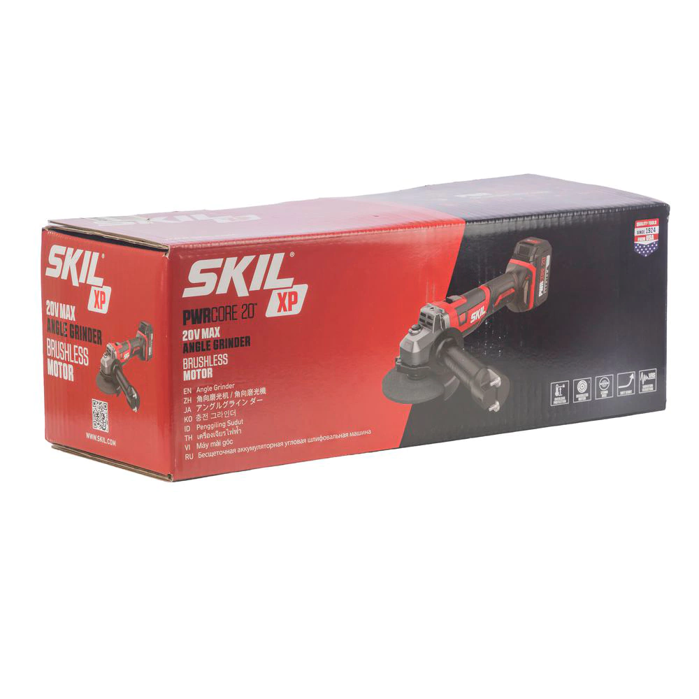 Угловая шлифмашина аккумуляторная бесщеточная 20 В 125 мм 1х4,0 Ач SKIL AG2907SE11
