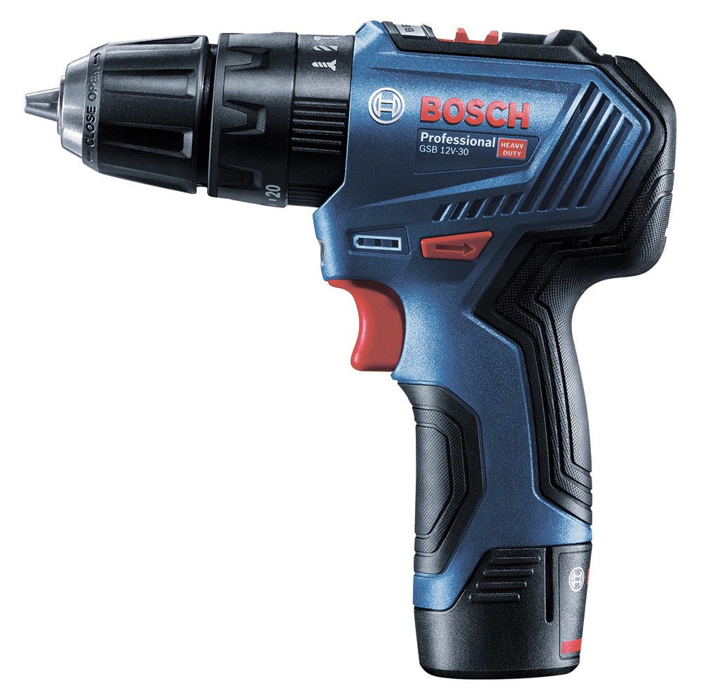 Шуруповерт аккумуляторный ударный бесщеточный BOSCH Professional GSB 12V-30, 2x2,0 Ач 12 В