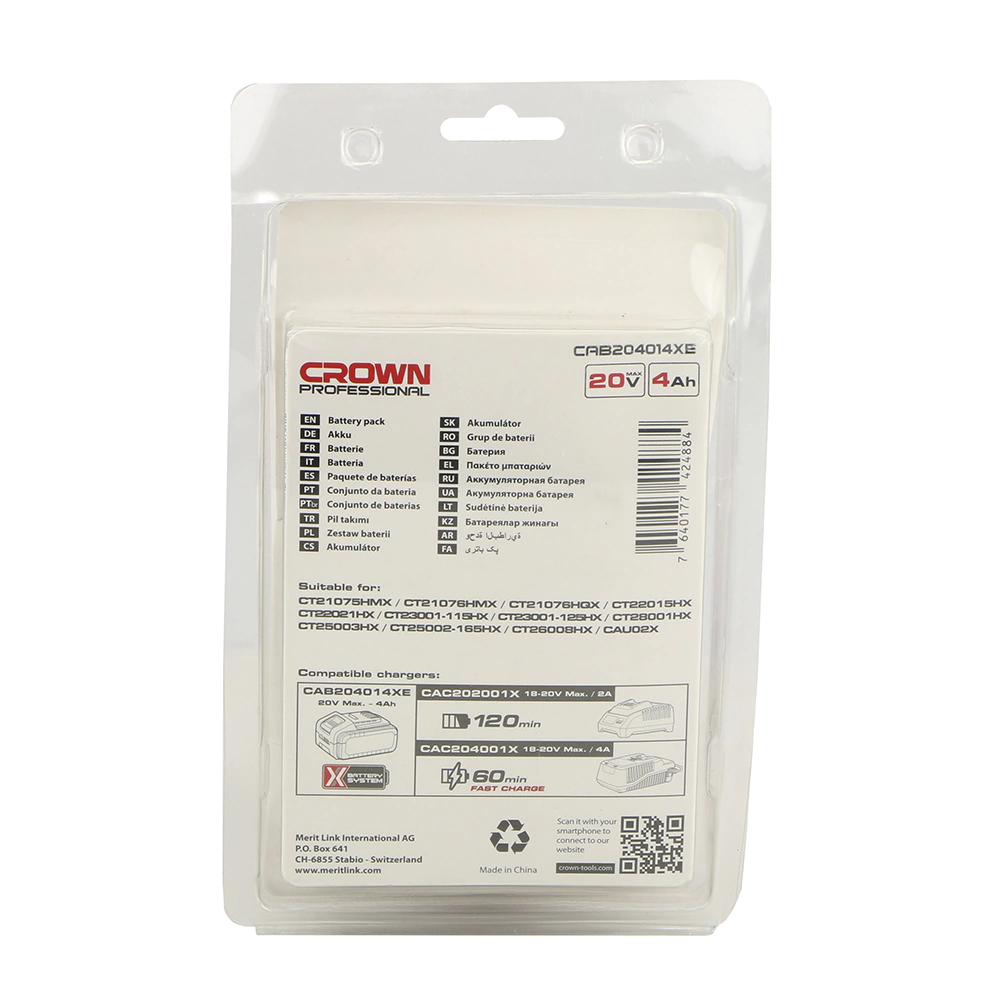 Аккумулятор CROWN B3 Plus CAB202014XE 4,0 Ач Li-Ion 20 В