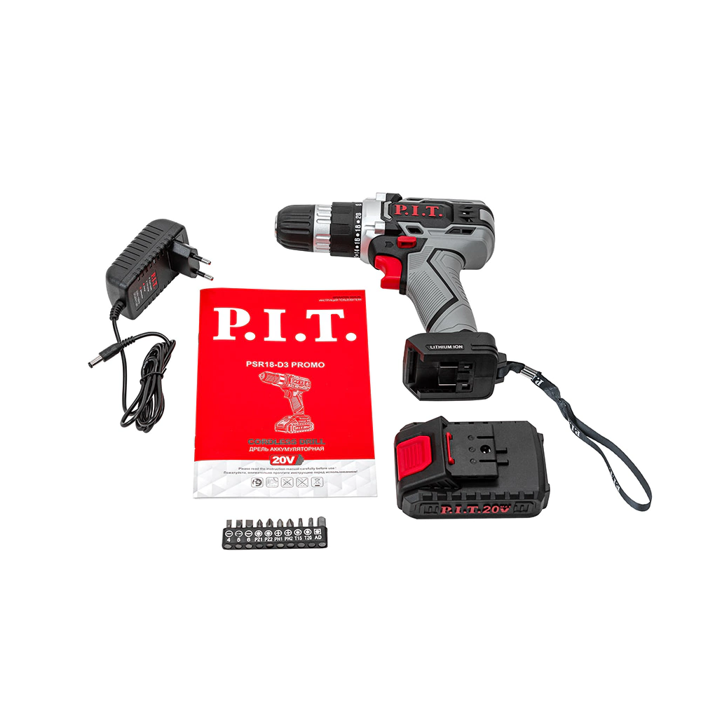 Шуруповерт аккумуляторный P.I.T. PSR18-D3, 1х1,5 Ач 20 В