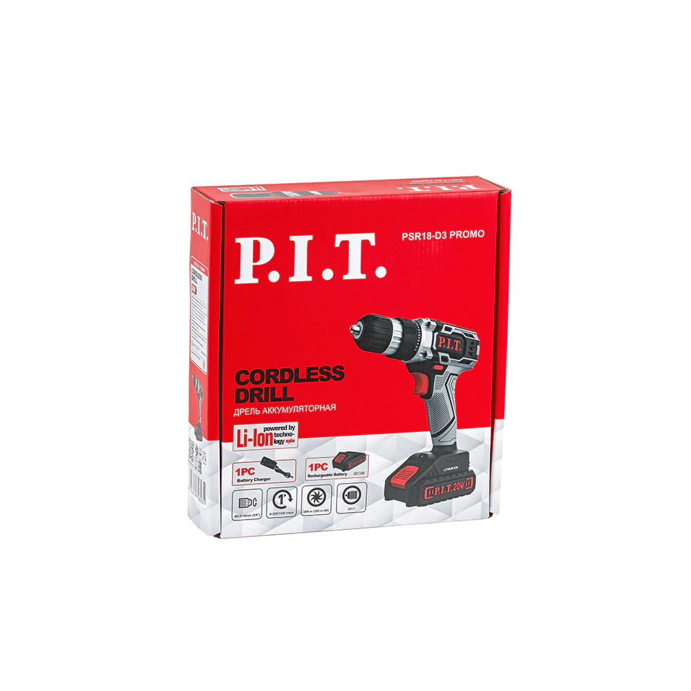 Шуруповерт аккумуляторный P.I.T. PSR18-D3, 1х1,5 Ач 20 В