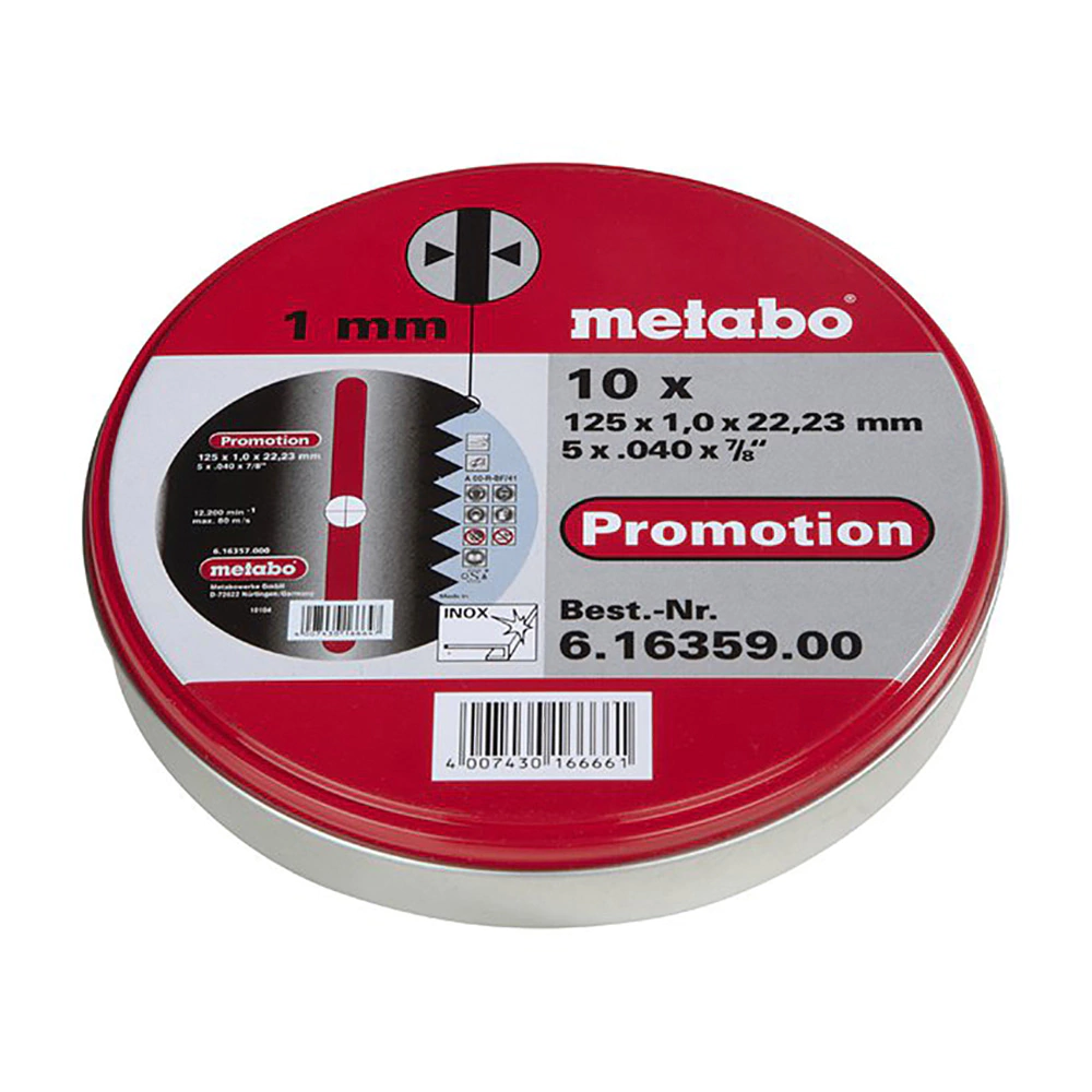 Диск отрезной по металлу 125x1x22 мм Metabo