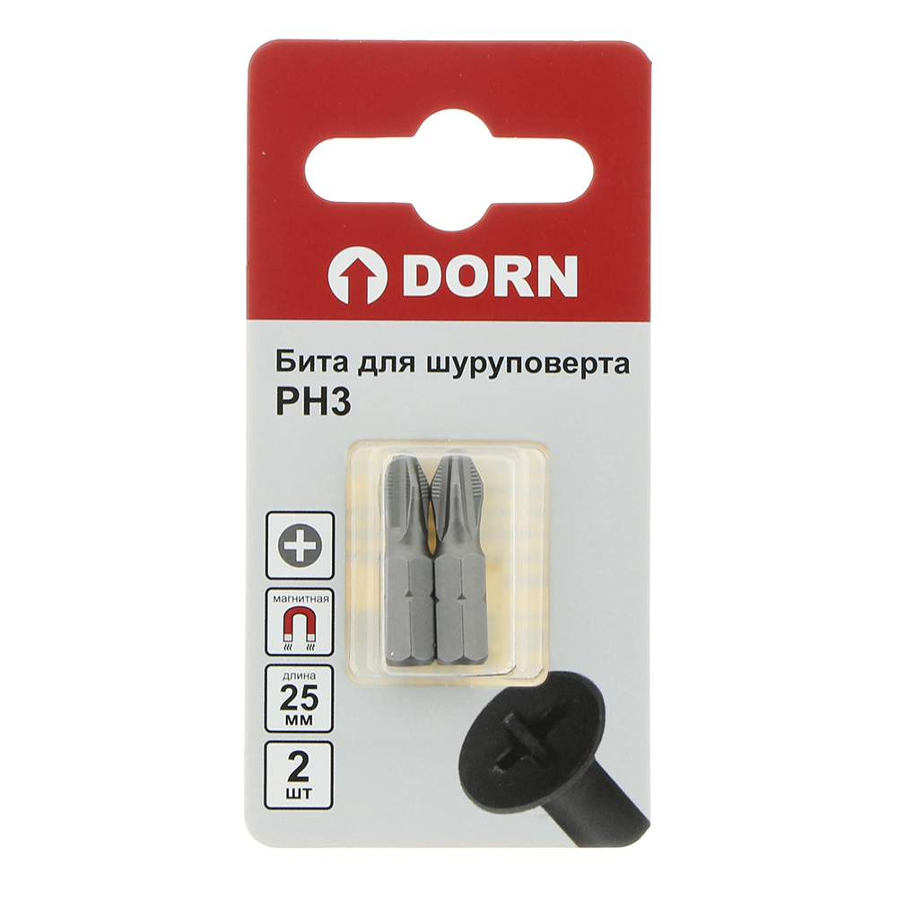 Биты DORN PH3, 25 мм 2 шт
