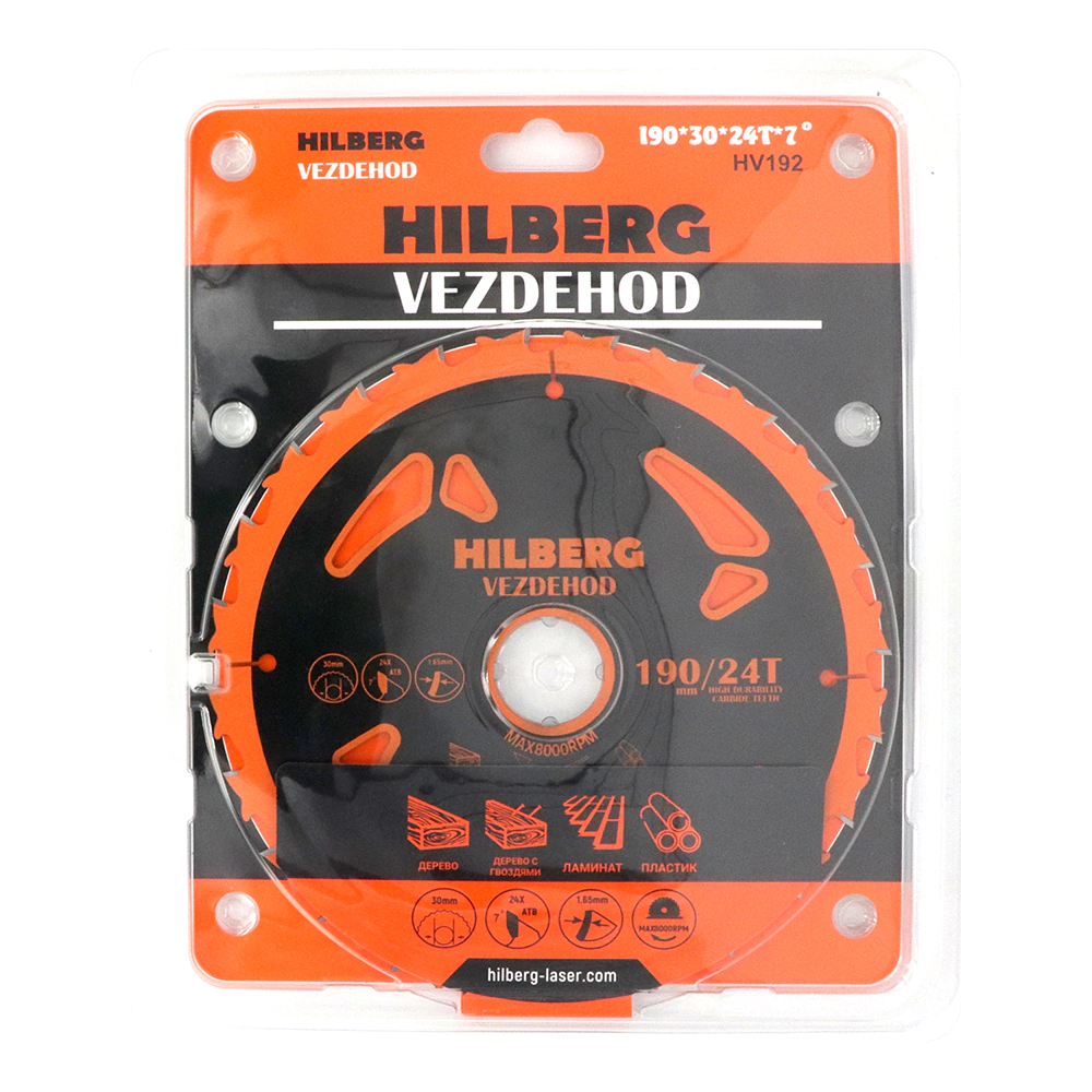 Пильный диск по дереву 190х30 мм 24 зубьев Hilberg Vezdehod