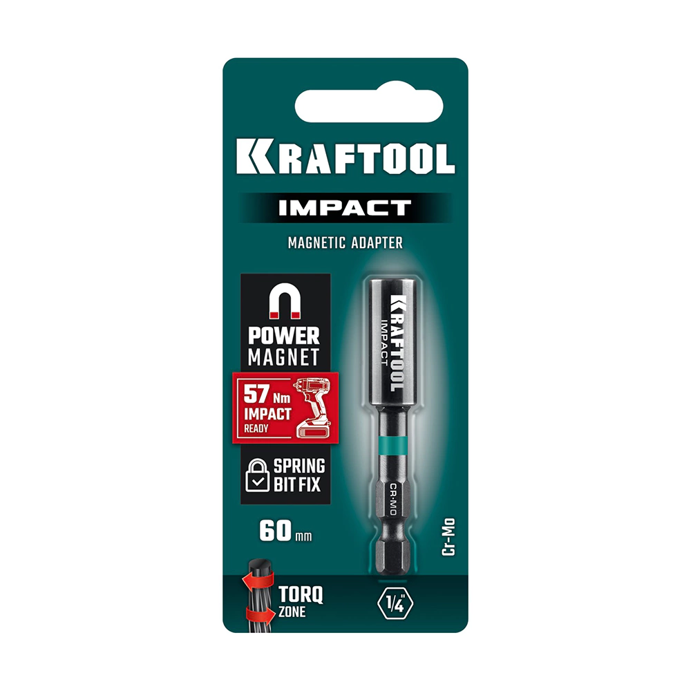 Держатель для бит магнитный торсионный 60 мм KRAFTOOL IMPACT