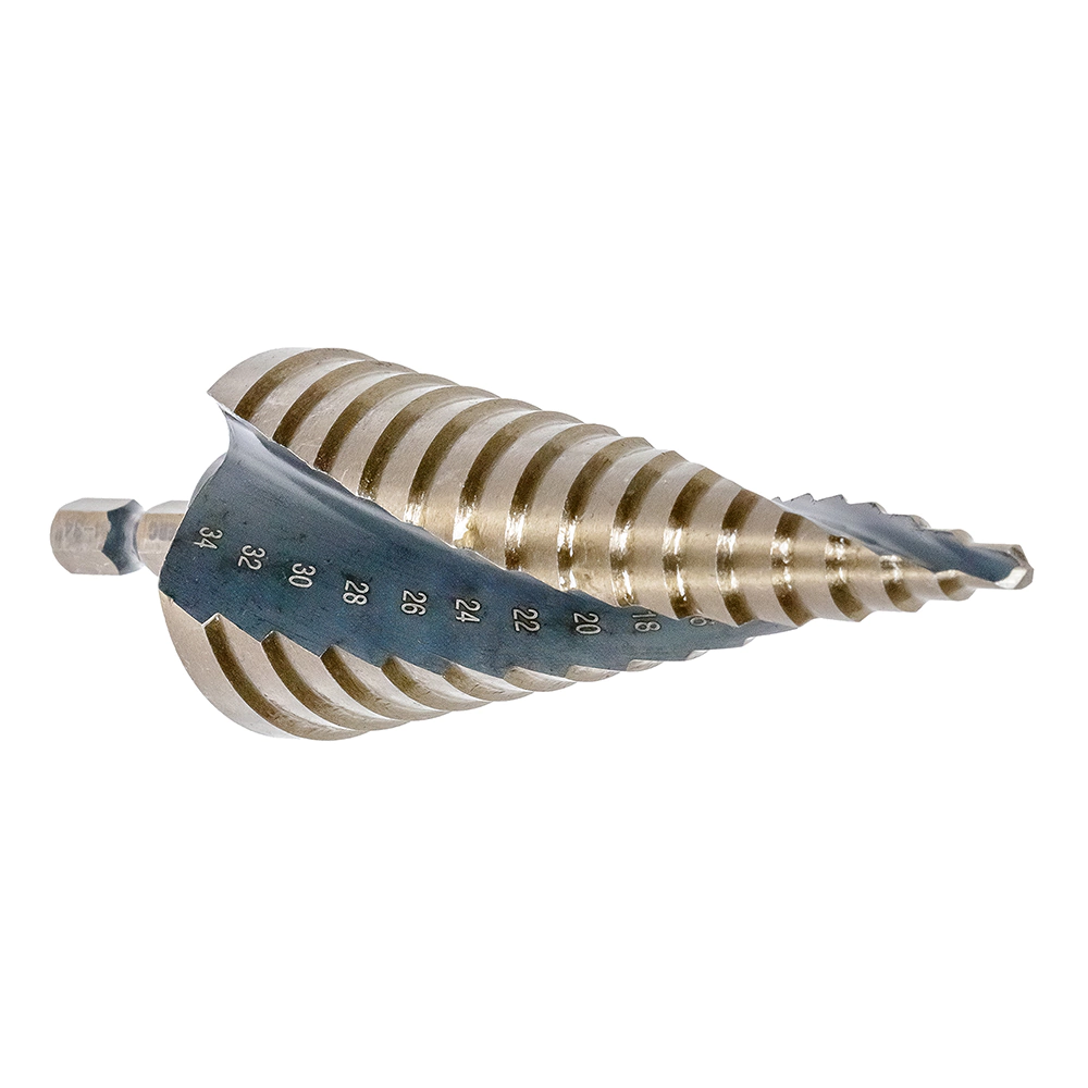 Сверло ступенчатое 4-34 мм HSS-CO Hex 1/4 Hilberg