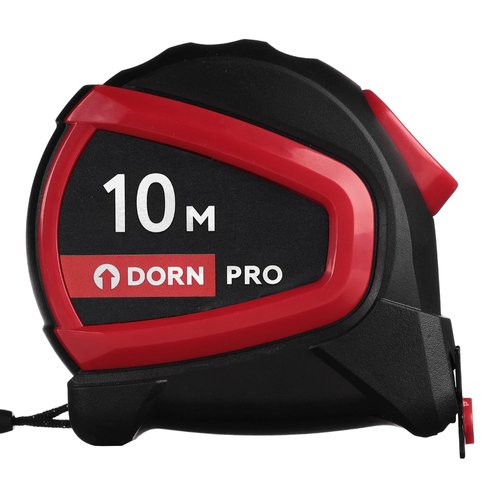 Рулетка с автостопом магнитная 10 м х 19 мм нейлоновое покрытие DORN PRO