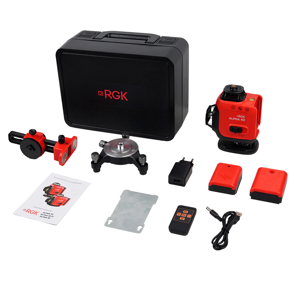 Лазерный нивелир 40 м RGK ALPHA 4D