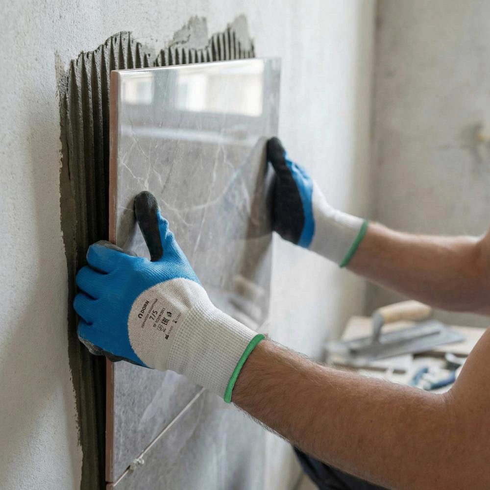 Перчатки из полиэстера 7 (S) с латексным обливом 3/4 DORN