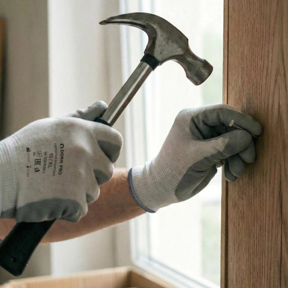 Перчатки из полиэстера 10 (XL) с нитриловым обливом 3/4 DORN