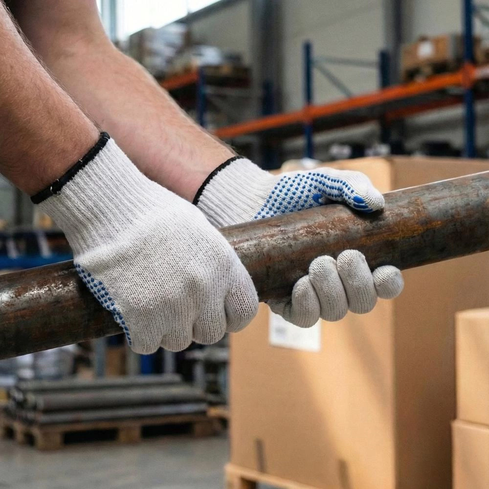 Перчатки хлопчатобумажные 10 (XL) с ПВХ точкой плотные Бауцентр