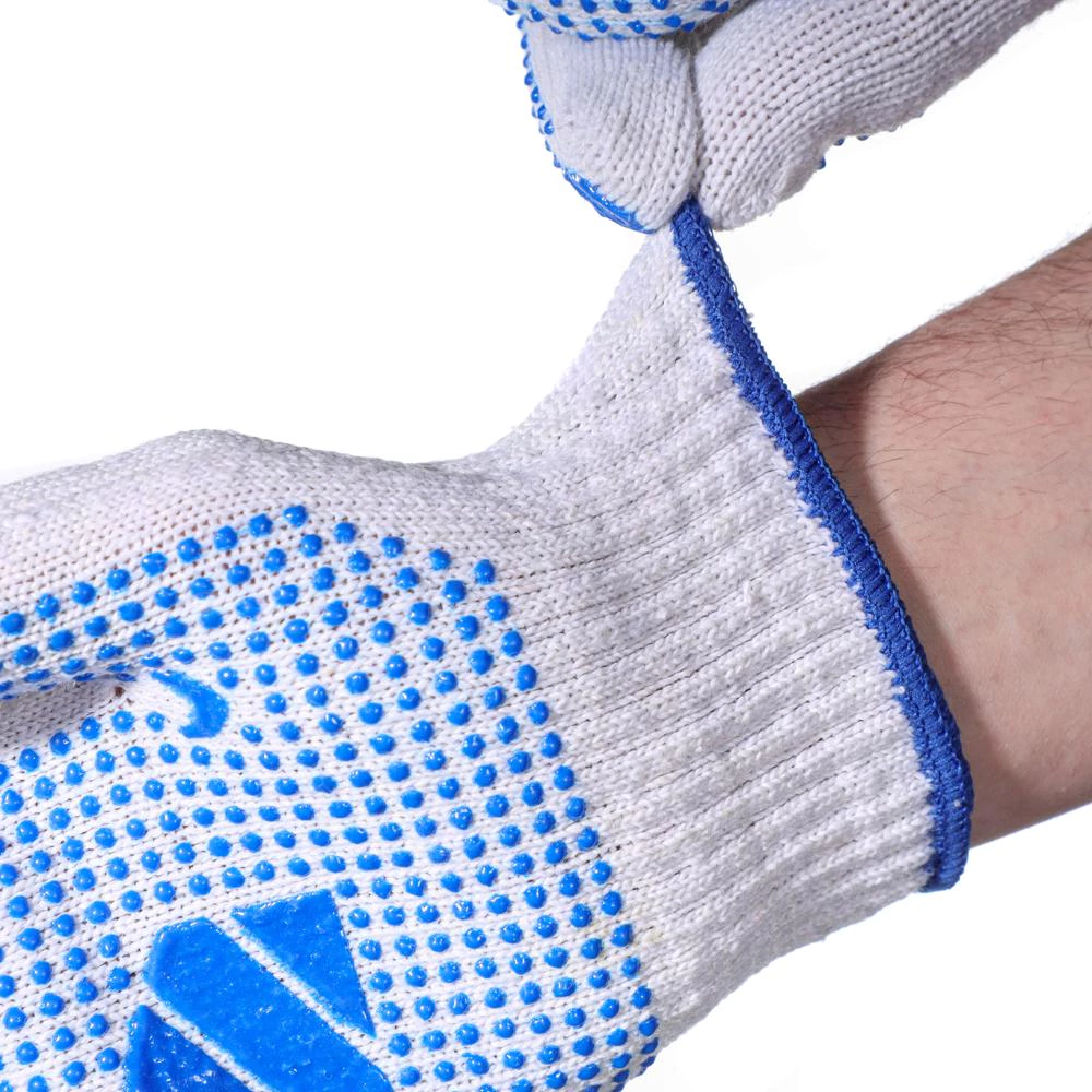 Перчатки хлопчатобумажные 10 (XL) с ПВХ точкой плотные 12 пар Бауцентр