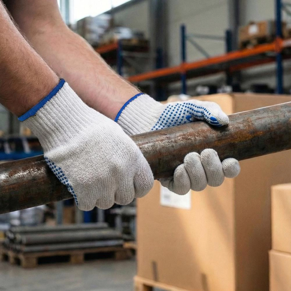 Перчатки хлопчатобумажные 10 (XL) с ПВХ точкой плотные 12 пар Бауцентр