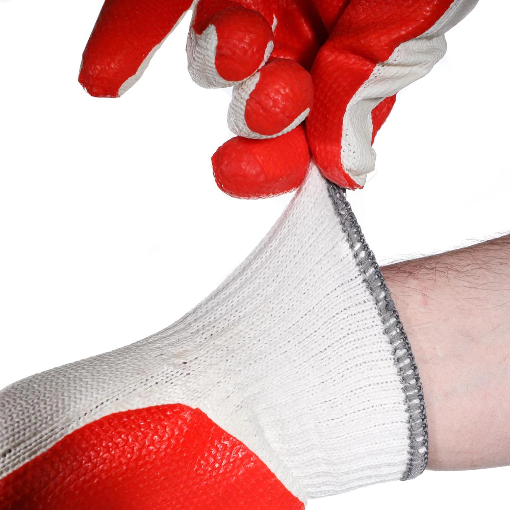 Перчатки каменщика хлопчатобумажные 9 (L) с латекс-ПВХ обливом DORN