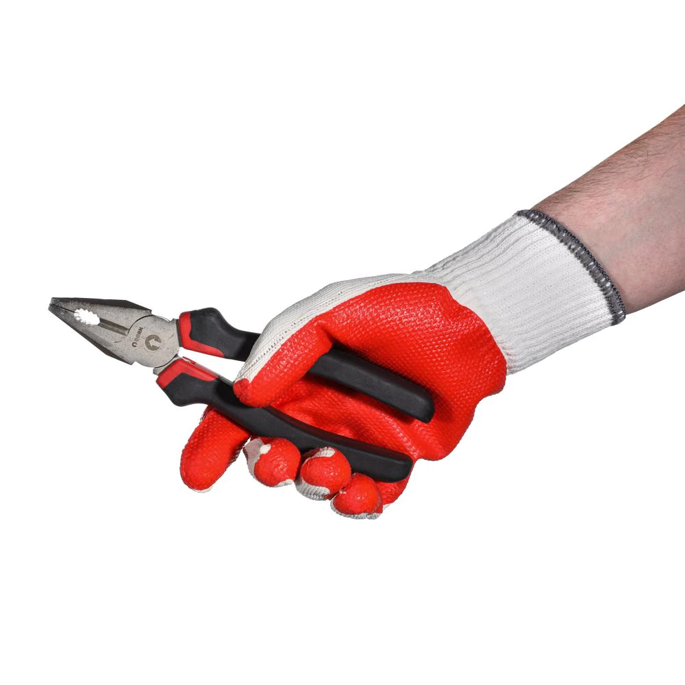 Перчатки каменщика хлопчатобумажные 9 (L) с латекс-ПВХ обливом DORN