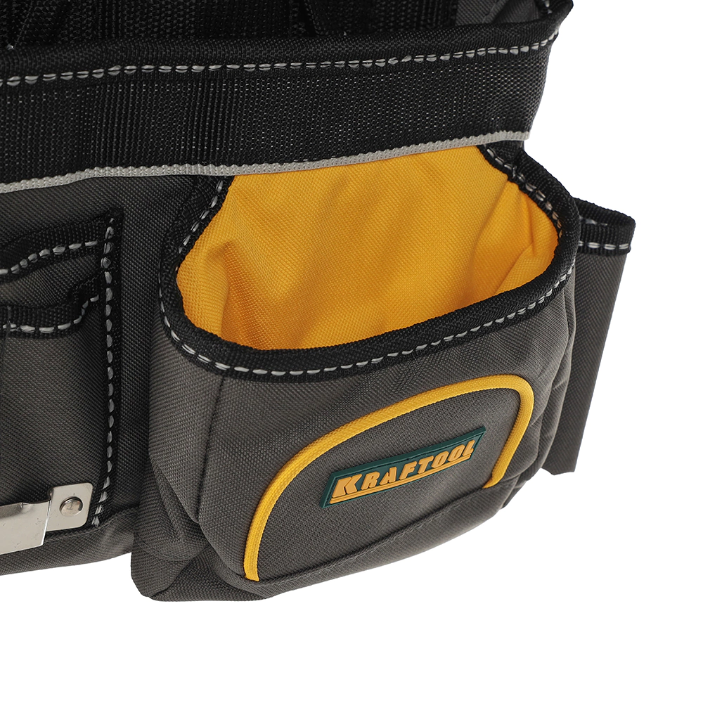 Пояс монтажника KRAFTOOL INDUSTRIE 2 подвесных подсумка 20 карманов 2 петли