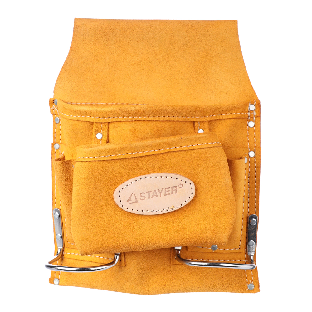 Сумка поясная STAYER PROFESSIONAL для инструментов кожа 8 карманов 2 скобы