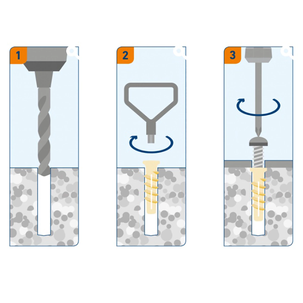 Дюбель для газосиликата 10х50 мм 25 шт ЕВРОПАРТНЕР PВТ6