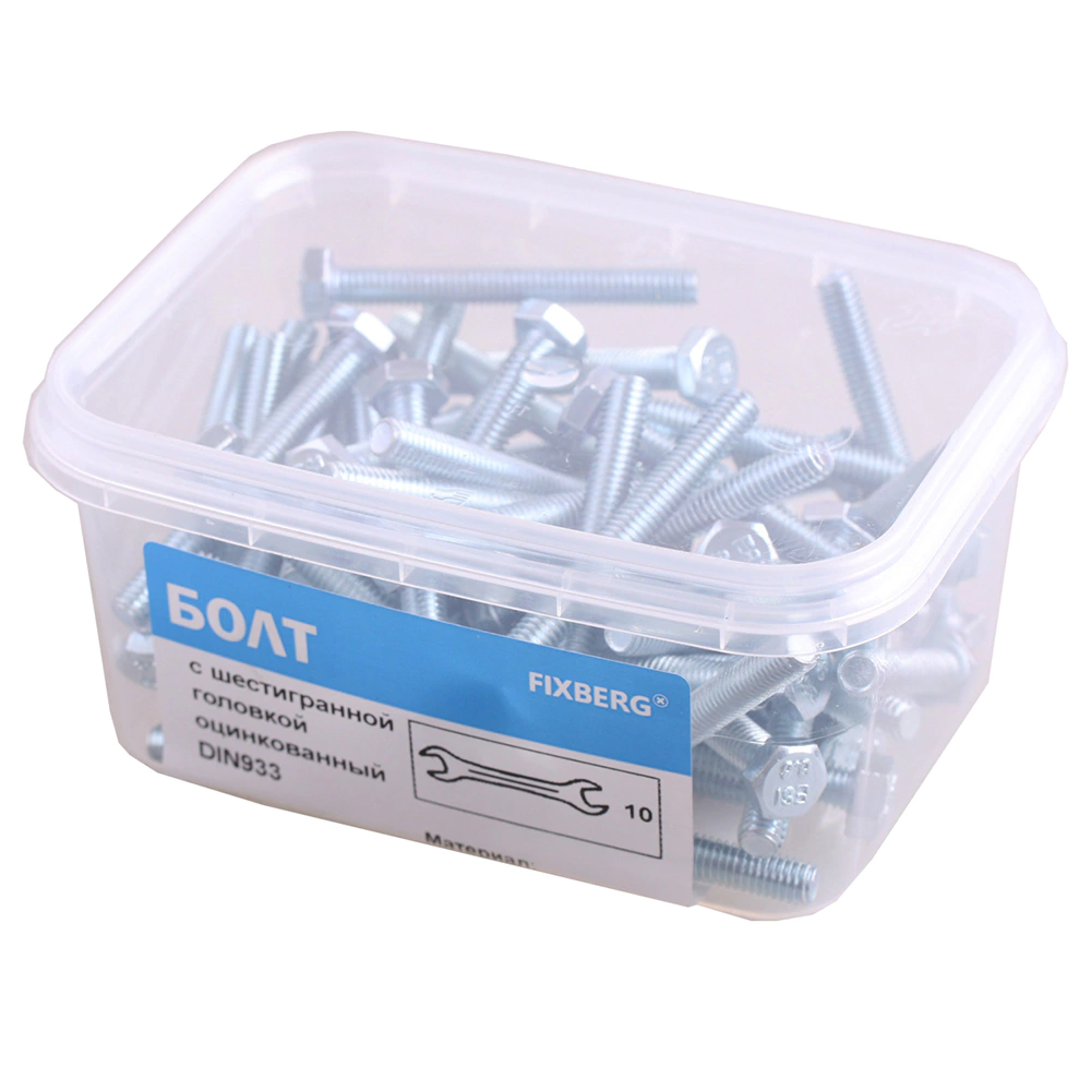 Болт М6х50 мм 60 шт DIN933 оцинкованный FIXBERG