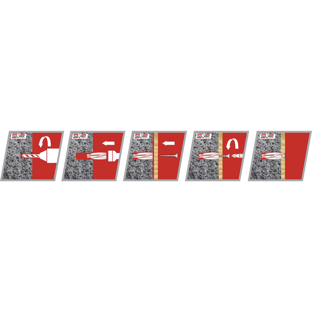 Дюбель для газосиликата 14х80 мм 6 шт пластик FIXBERG