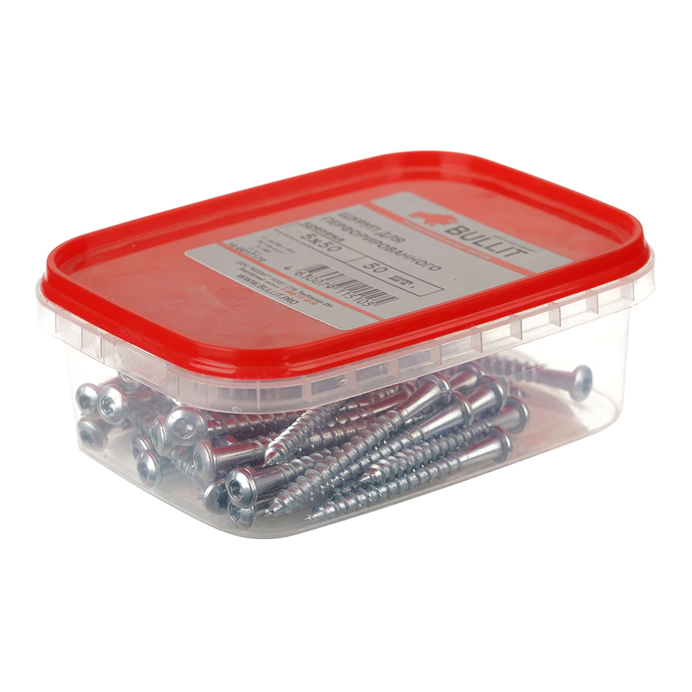 Шурупы усиленные 5х50 мм 50 шт для перфорированного крепежа BULLIT