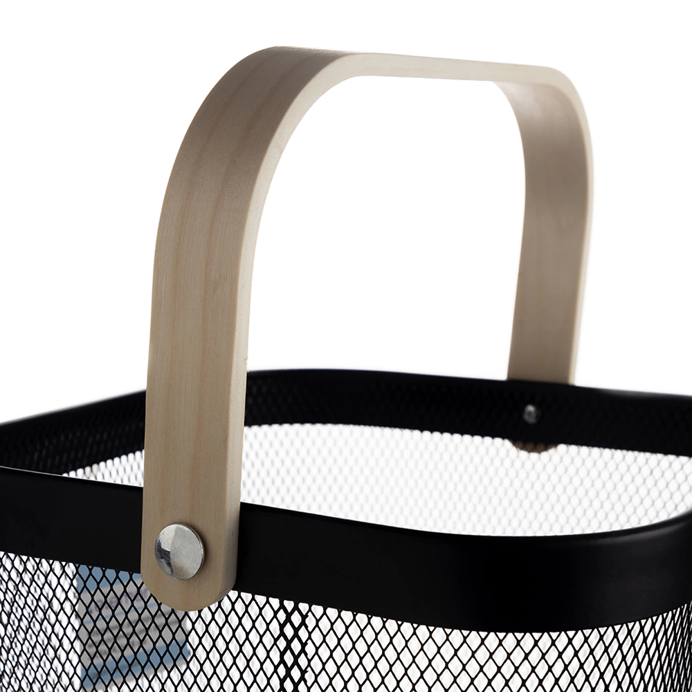 Корзинка для хранения металлическая с ручкой elemento 24,5х24,5х18 см 10 л черная