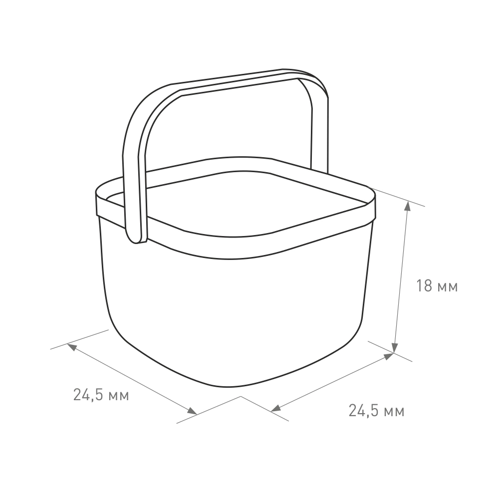 Корзинка для хранения металлическая с ручкой elemento 24,5х24,5х18 см 10 л черная