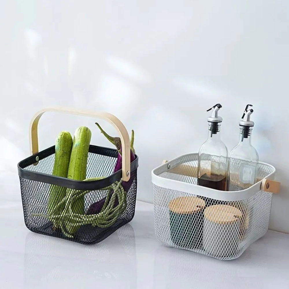 Корзинка для хранения металлическая с ручкой elemento 24,5х24,5х18 см 10 л черная