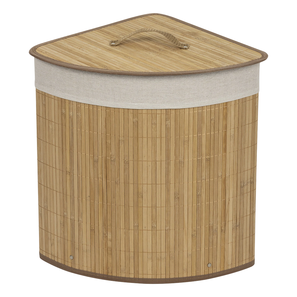 Корзина для белья Бамбук угловая 50x35x35 см 48 л бежевая