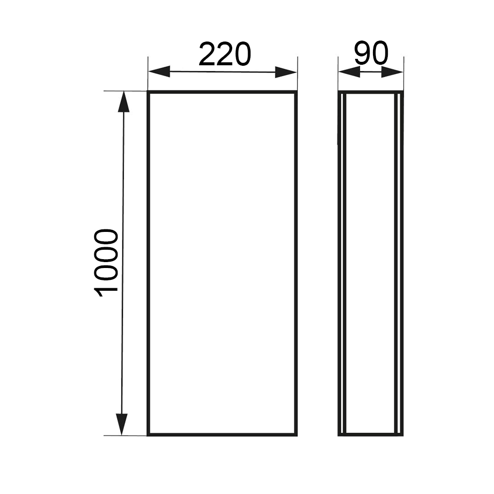 Канал прямоугольный ERA 220х90 мм 1,0 м