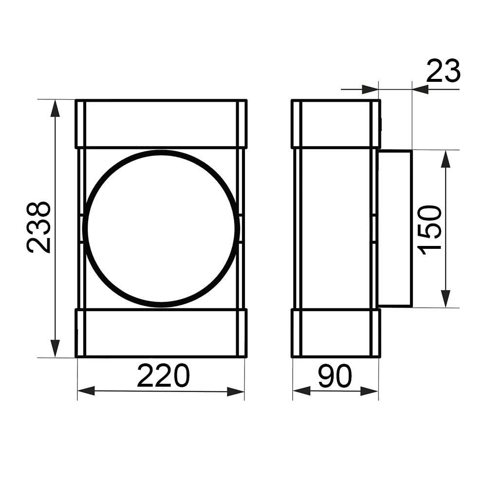Тройник ERA 220х90/150 мм