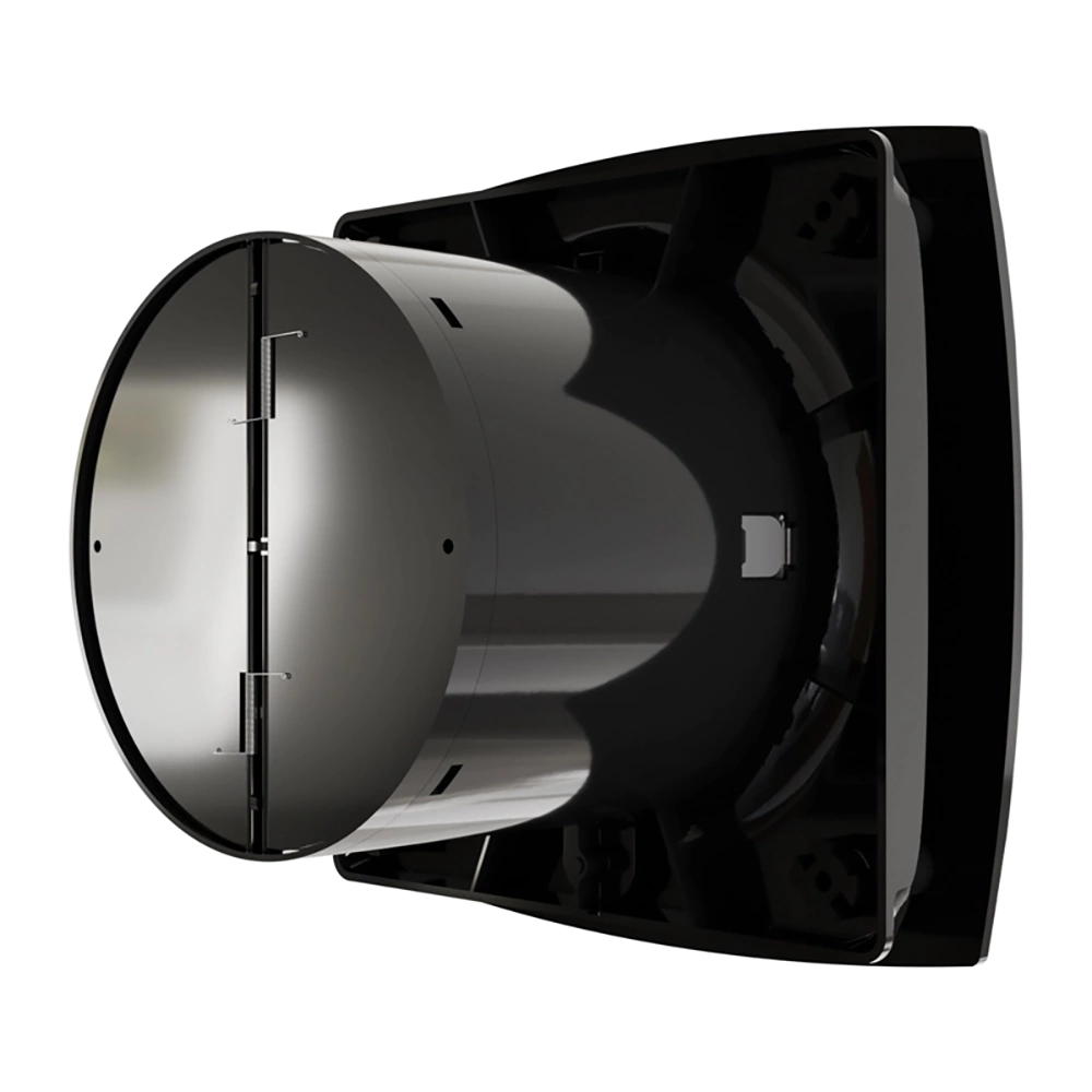 Вентилятор с обратным клапаном черный ERA WAVE D100