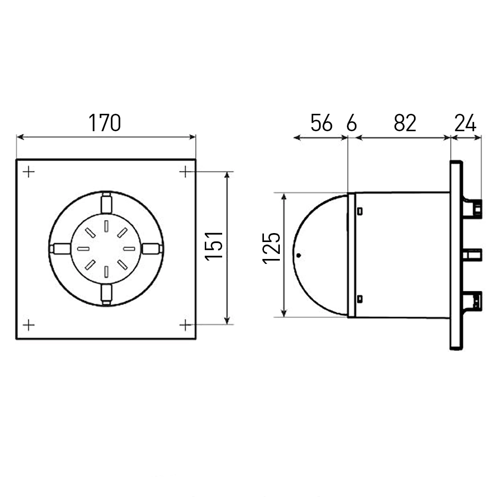 Вентилятор с обратным клапаном белый DICITI AEON 5C MRH D125