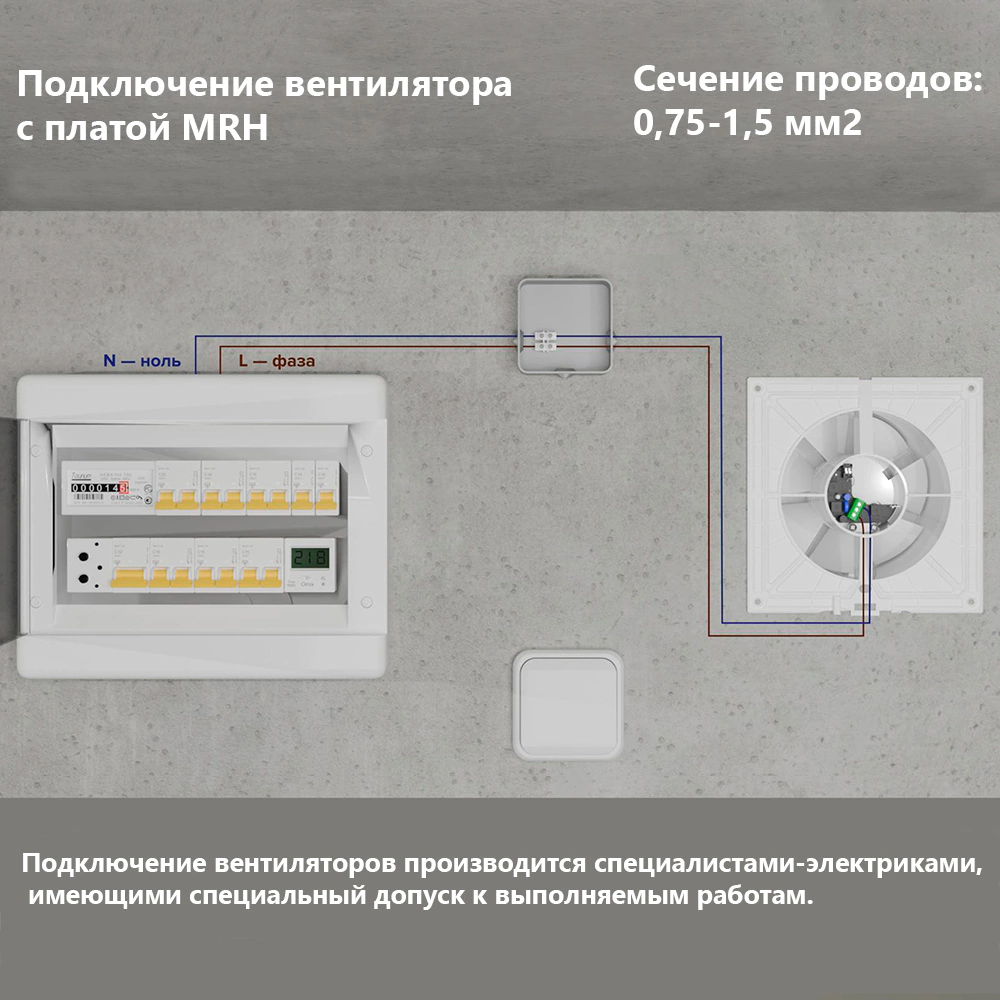 Вентилятор с обратным клапаном белый DICITI AEON 5C MRH D125