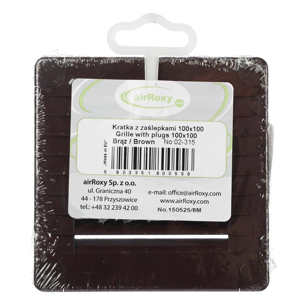 Вентиляционная решетка AirRoxy 100х100 мм коричневая