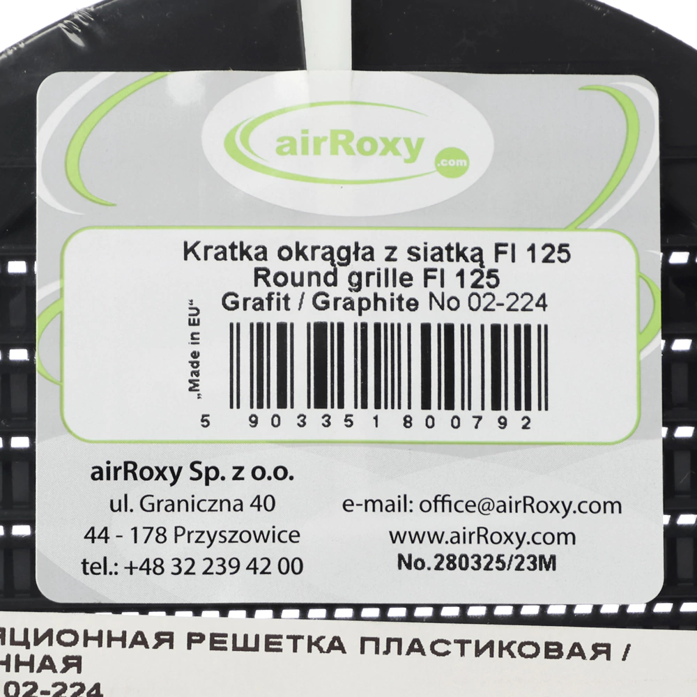 Вентиляционная решетка AirRoxy круглая 125 мм графит