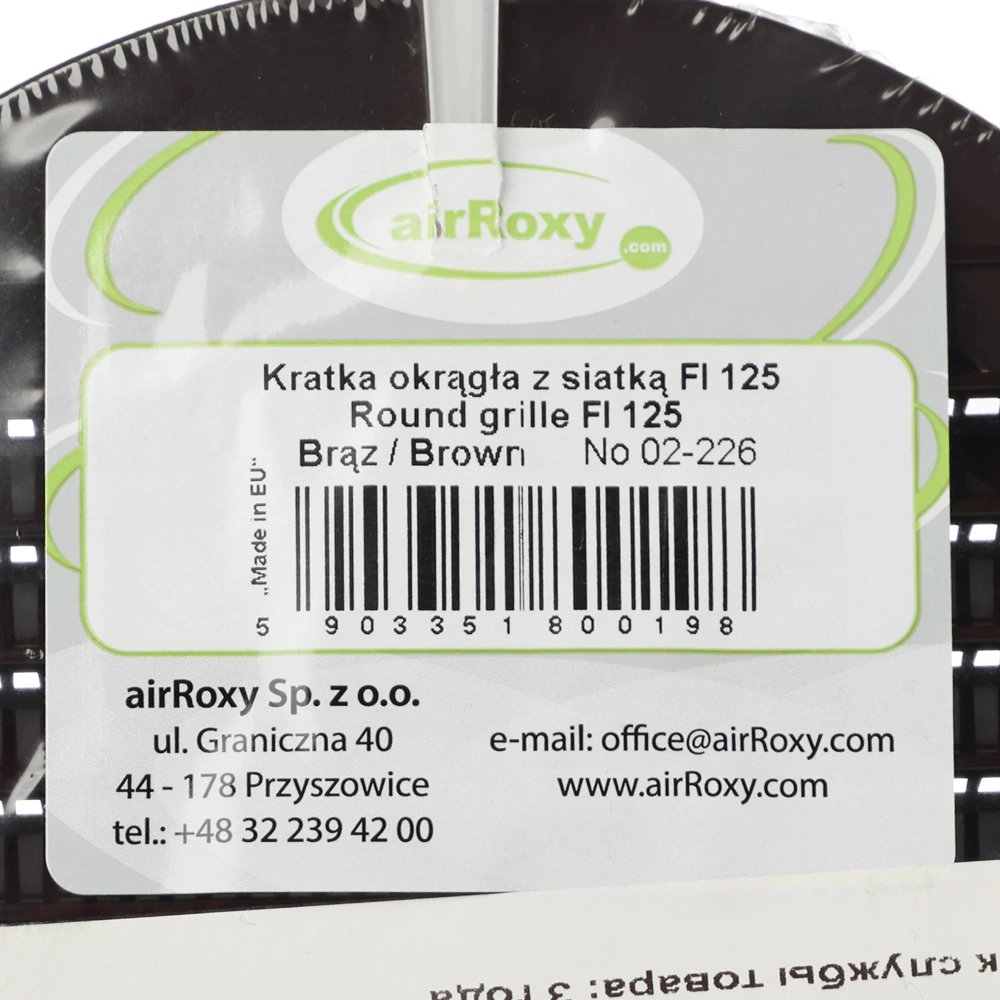 Вентиляционная решетка AirRoxy круглая 125 мм коричневая