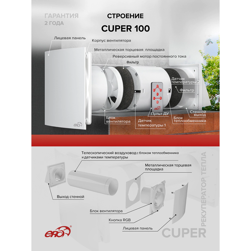 Рекуператор D100 с пультом ERA CUPER