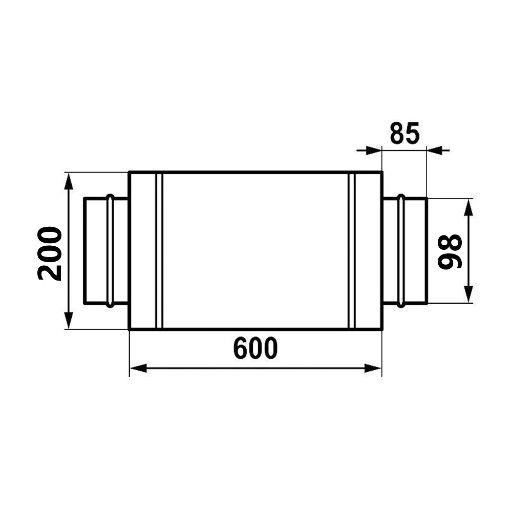 Шумоглушитель MDG ERA PRO D100 0,6 м оцинкованная сталь