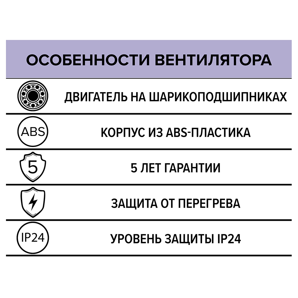 Вентилятор D100 мм белый ERA PROFIT BB EX