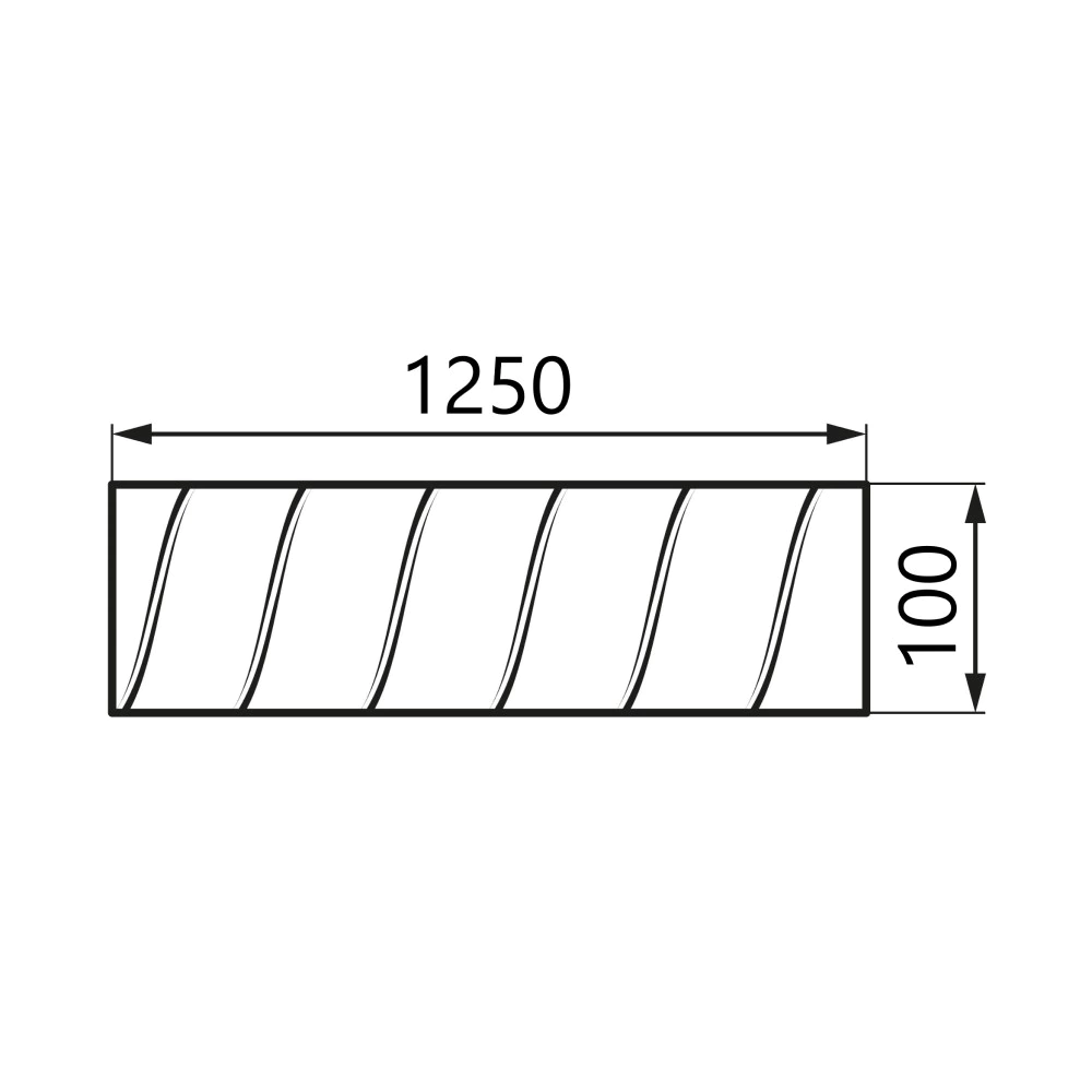 Воздуховод оцинкованный D100х1250 мм