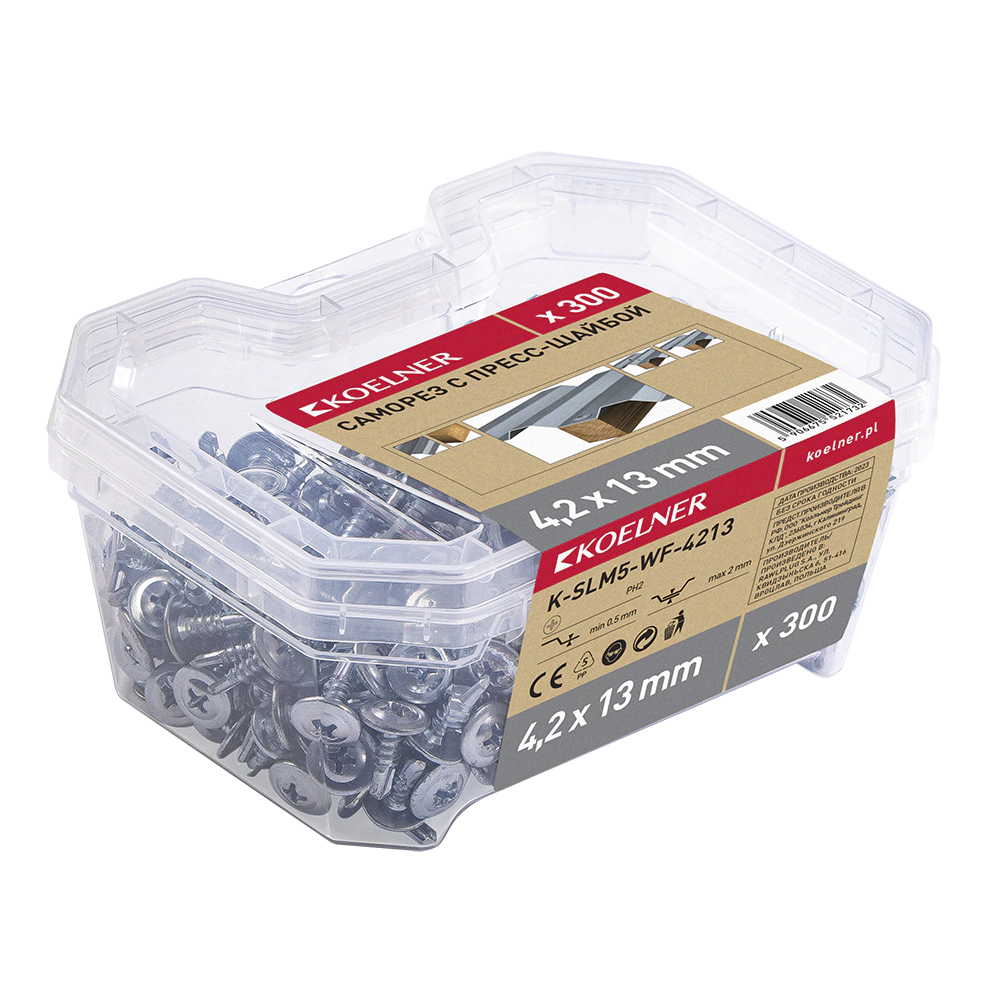 Саморезы с прессшайбой 4,2х13 мм 300 шт KOELNER