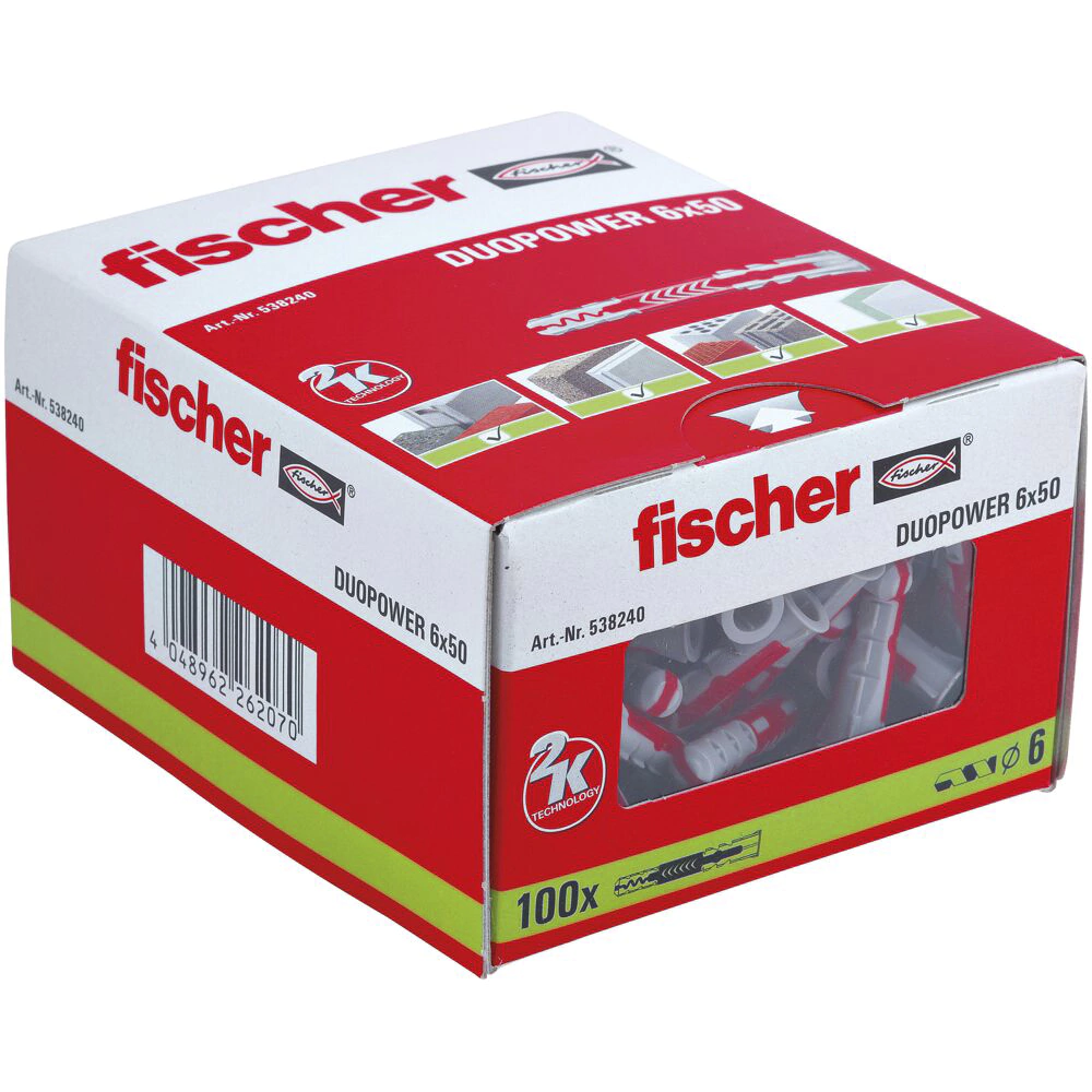 Дюбель универсальный Fischer DuoPower 6x50 мм 100 шт