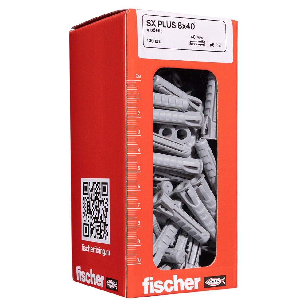 Дюбель распорный 8х40 мм 100 шт для полнотелых материалов Fischer SX Plus