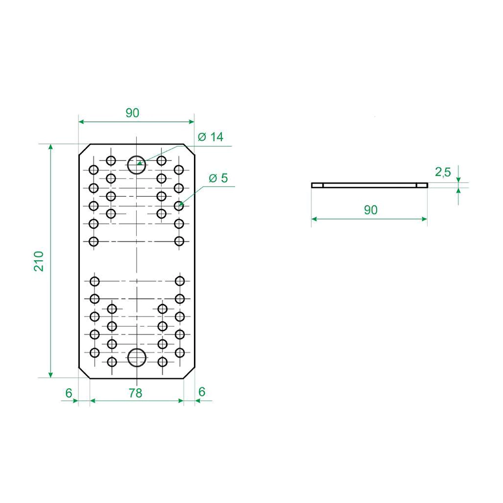Пластина анкерная 210x90х2,5 мм Роскреп