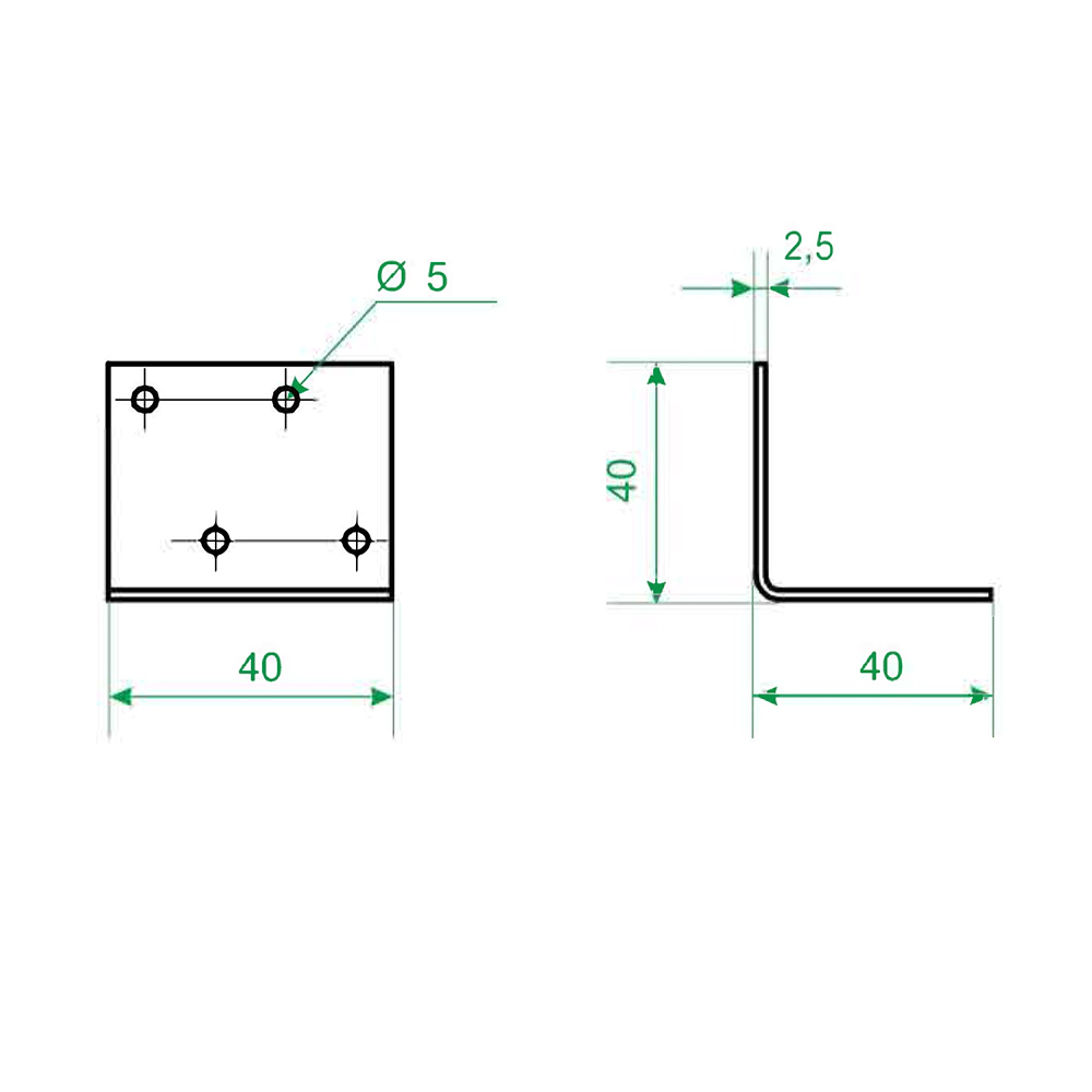 Уголок монтажный 40х40х40х2,5 мм Роскреп