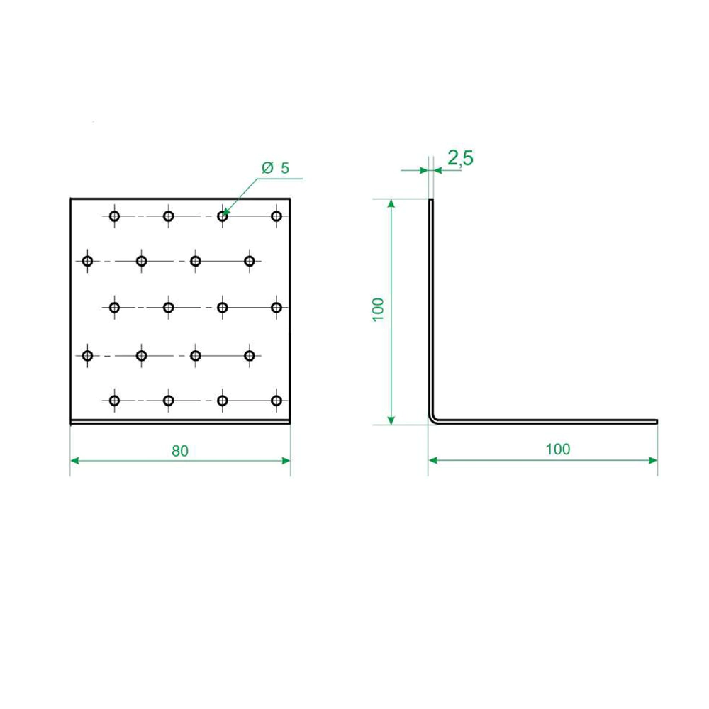 Уголок монтажный 100х100х80х2,5 мм Роскреп