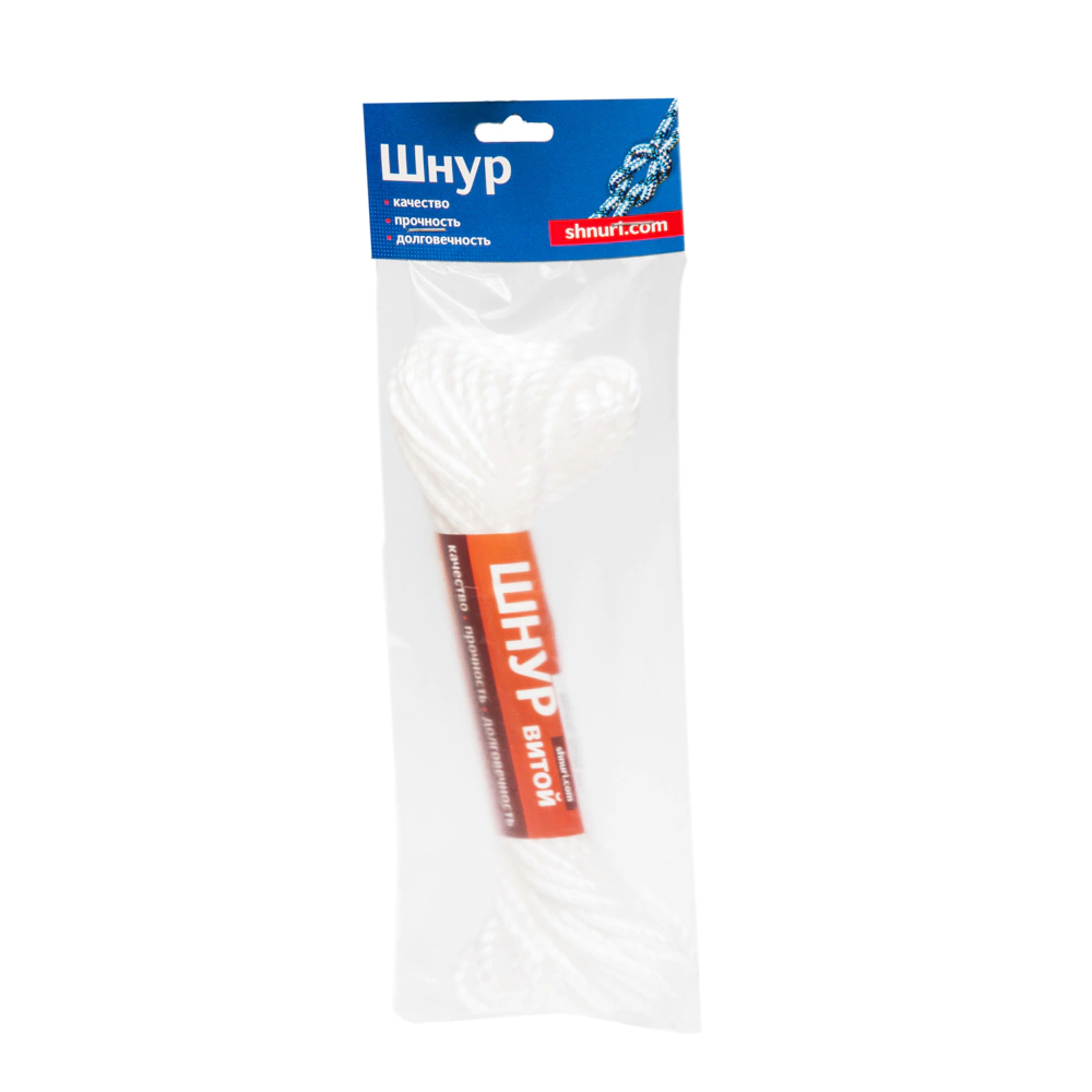 Шнур полипропиленовый трехпрядный Tech-KREP 5 мм 10 м белый