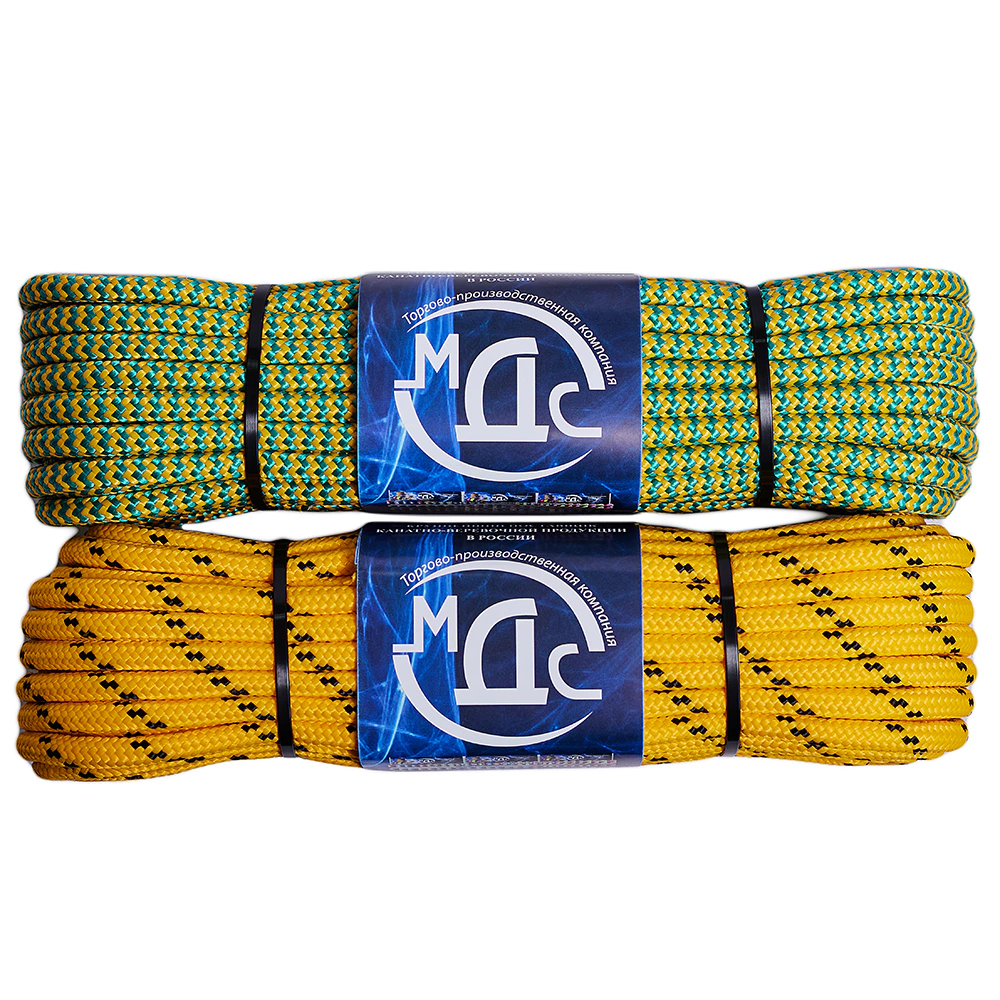 Шнур полипропиленовый плетеный МДС 8 мм 24-прядный 20 м с сердечником